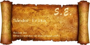 Sándor Erika névjegykártya